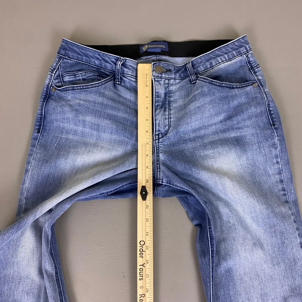 Democracy Ab'solution Jeans Womens Size 14 Blue Straight Leg Medium Wash Stretch